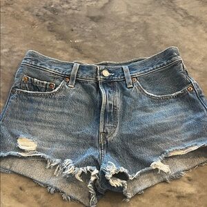 Levi's Distressed Blue Jean Shorts